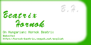 beatrix hornok business card